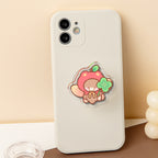 Apple Bear Holding Clover Acrylic Phone Holder - 1.96"(50mm), Clear