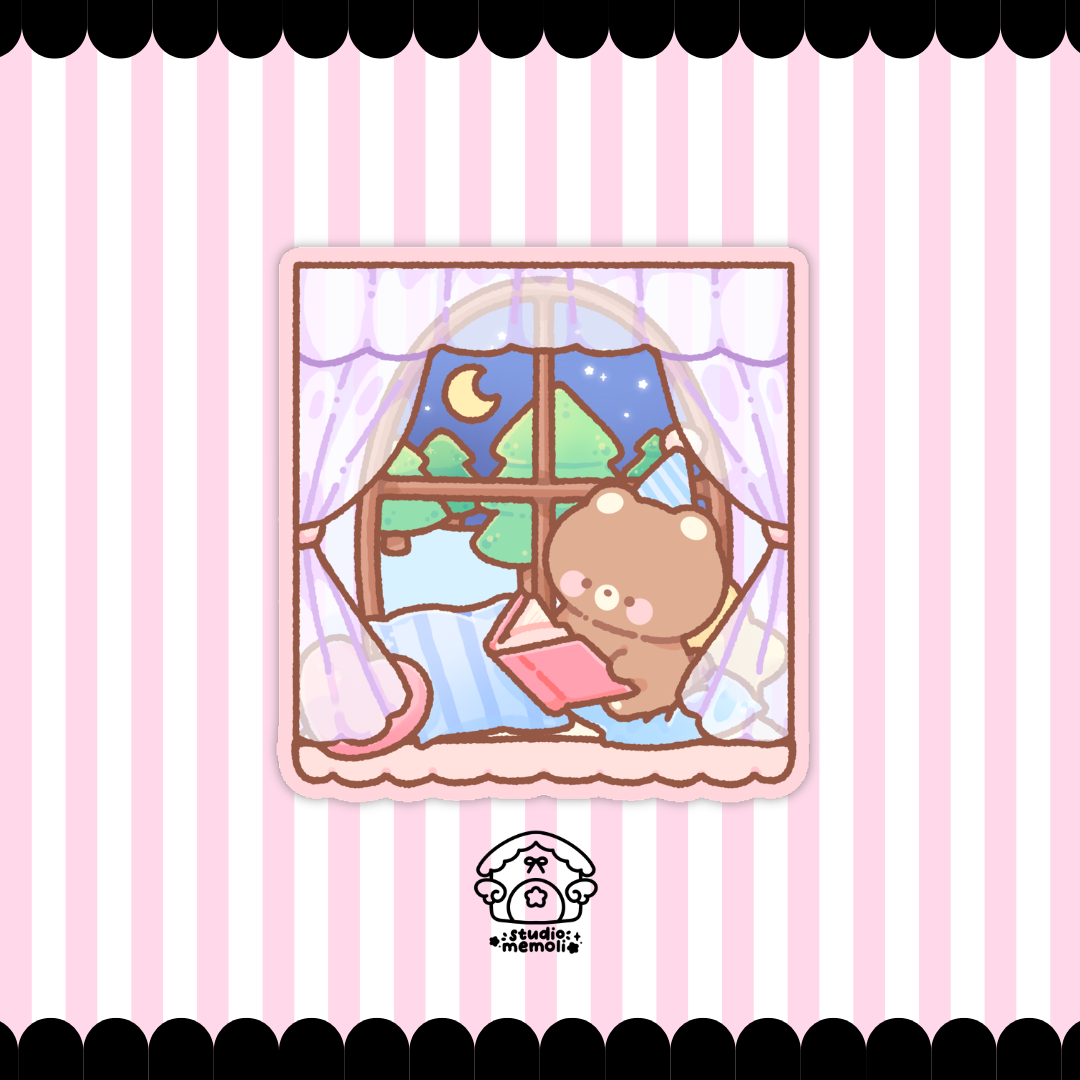 cozy book nook vinyl sticker