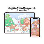 Christmas Cookies Digital Wallpaper + Icon Set