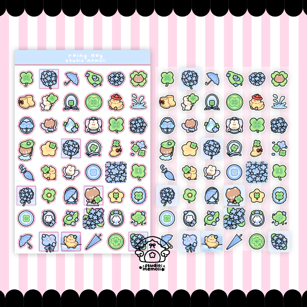 Rainy Day Icon Sticker Sheet
