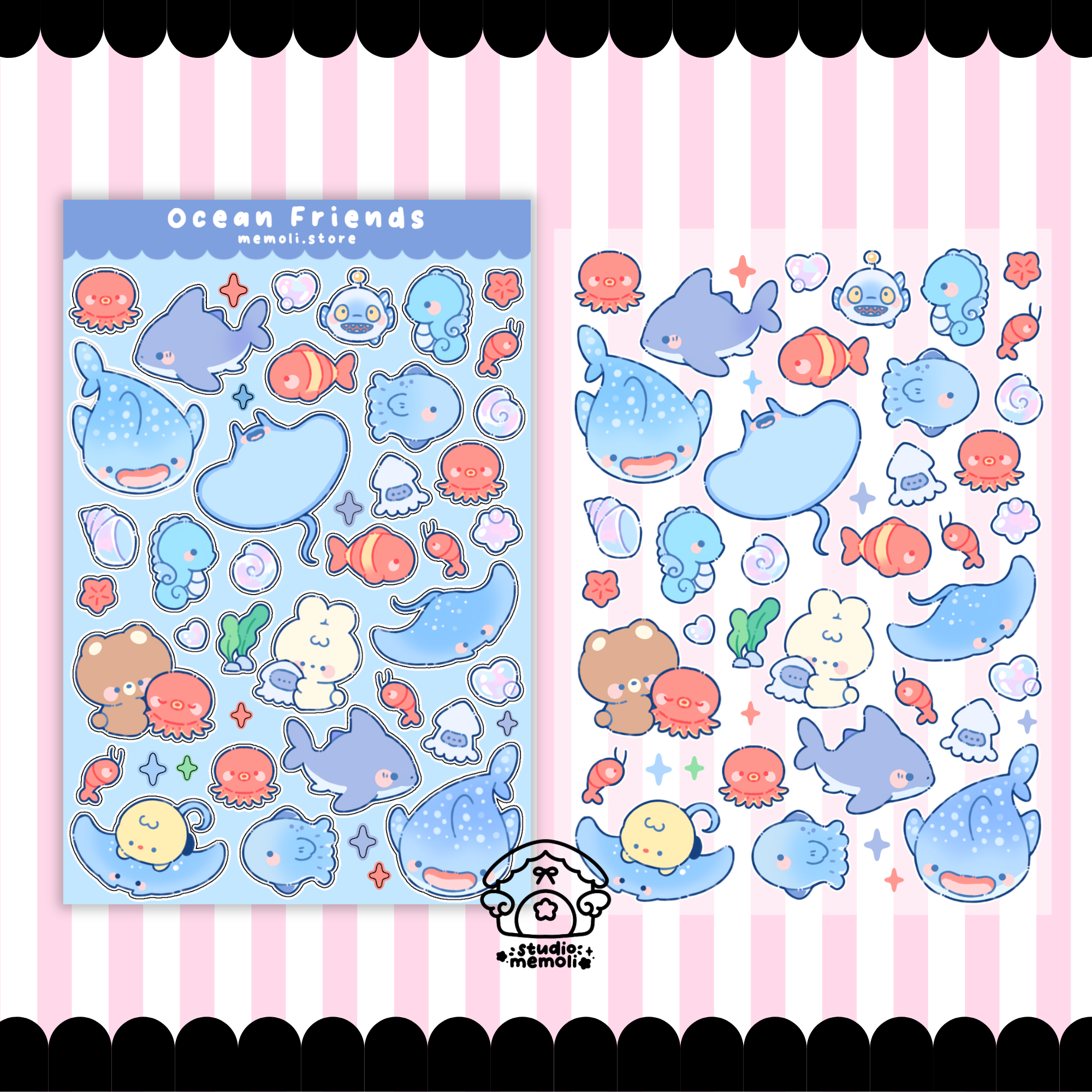 ocean friends sticker sheet