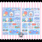 ocean friends square scenes sticker sheet