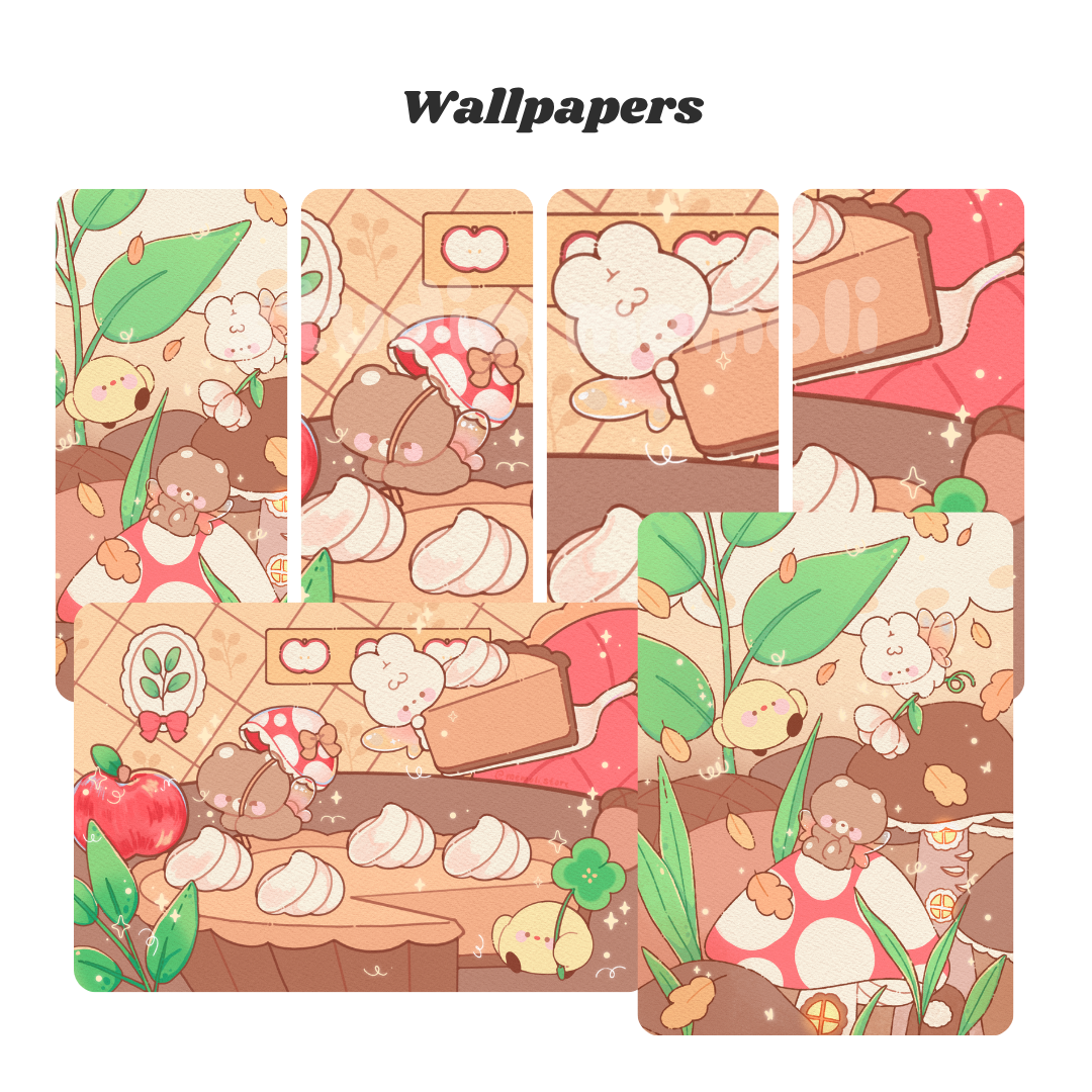 Autumn Cottage Fairy Digital Wallpaper + Icon Set