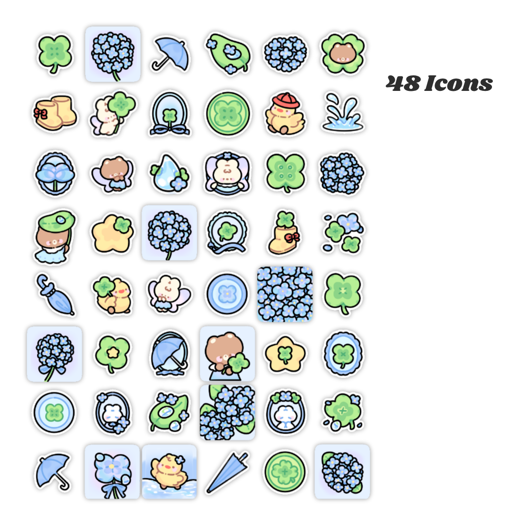 Rainy Day Digital Wallpaper + Icon Set