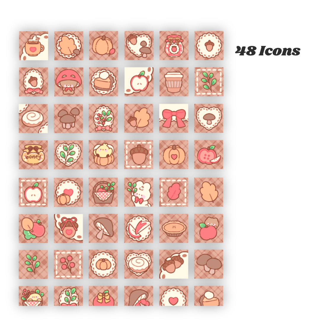 Autumn Cottage Fairy Digital Wallpaper + Icon Set