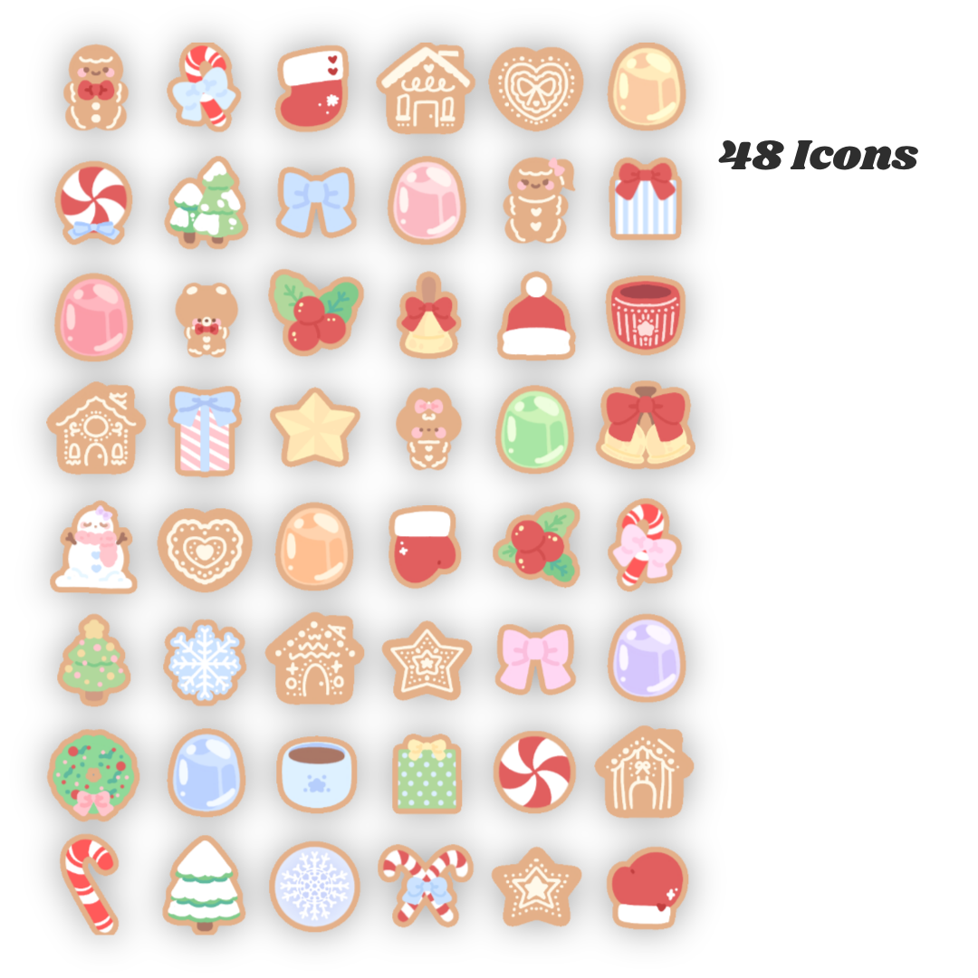 Christmas Cookies Digital Wallpaper + Icon Set