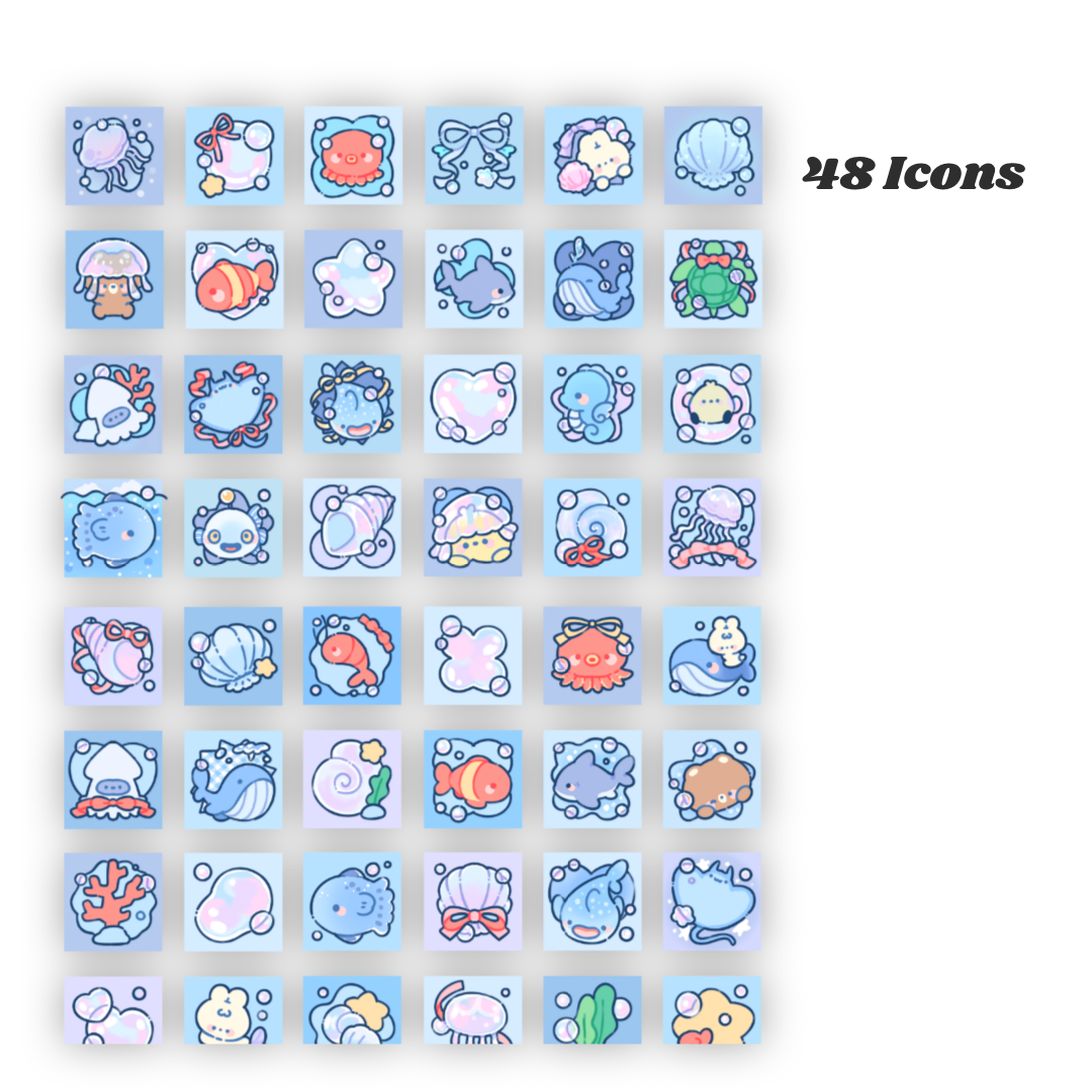 Ocean Friends Digital Wallpaper + Icon Set