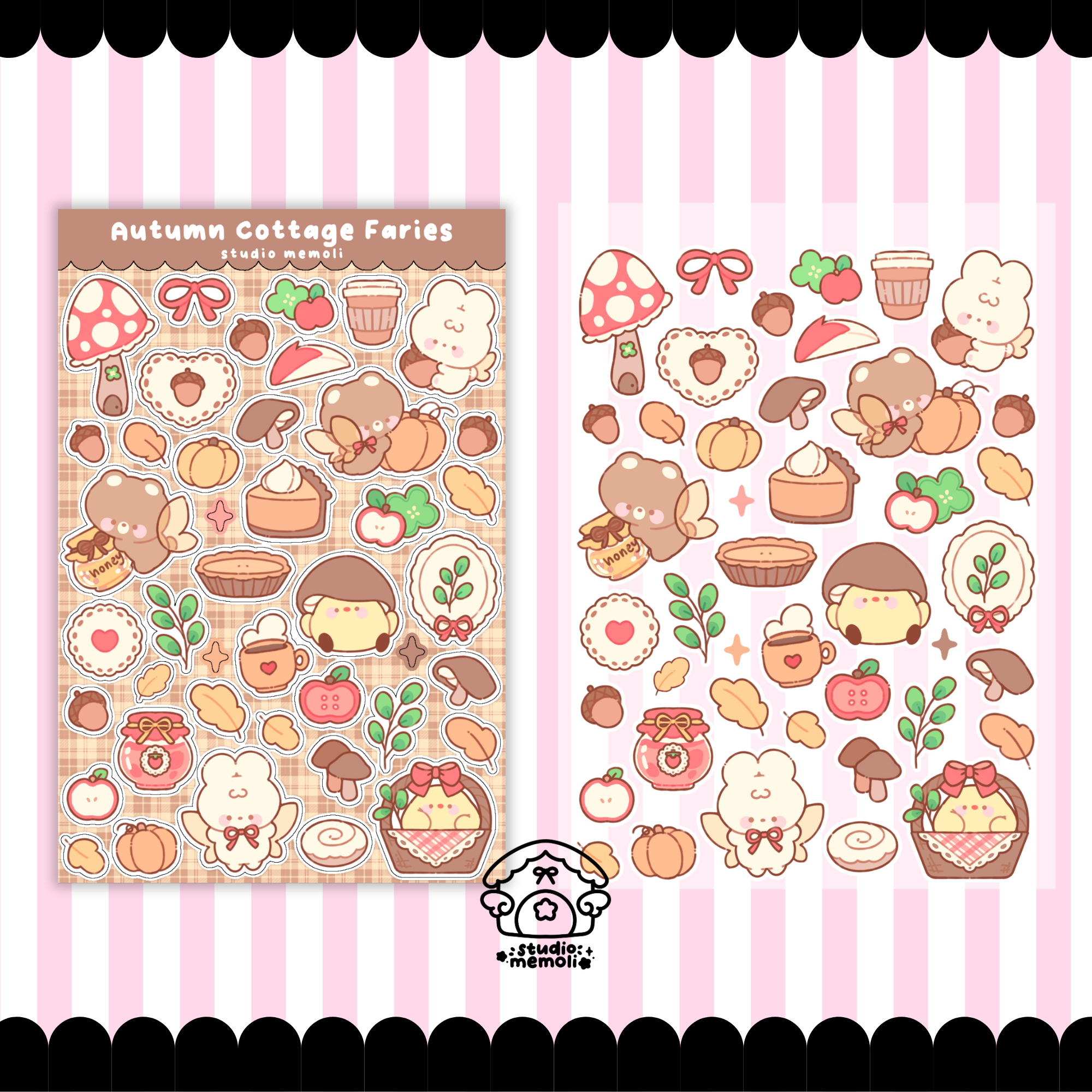 autumn cottage fairy sticker sheet