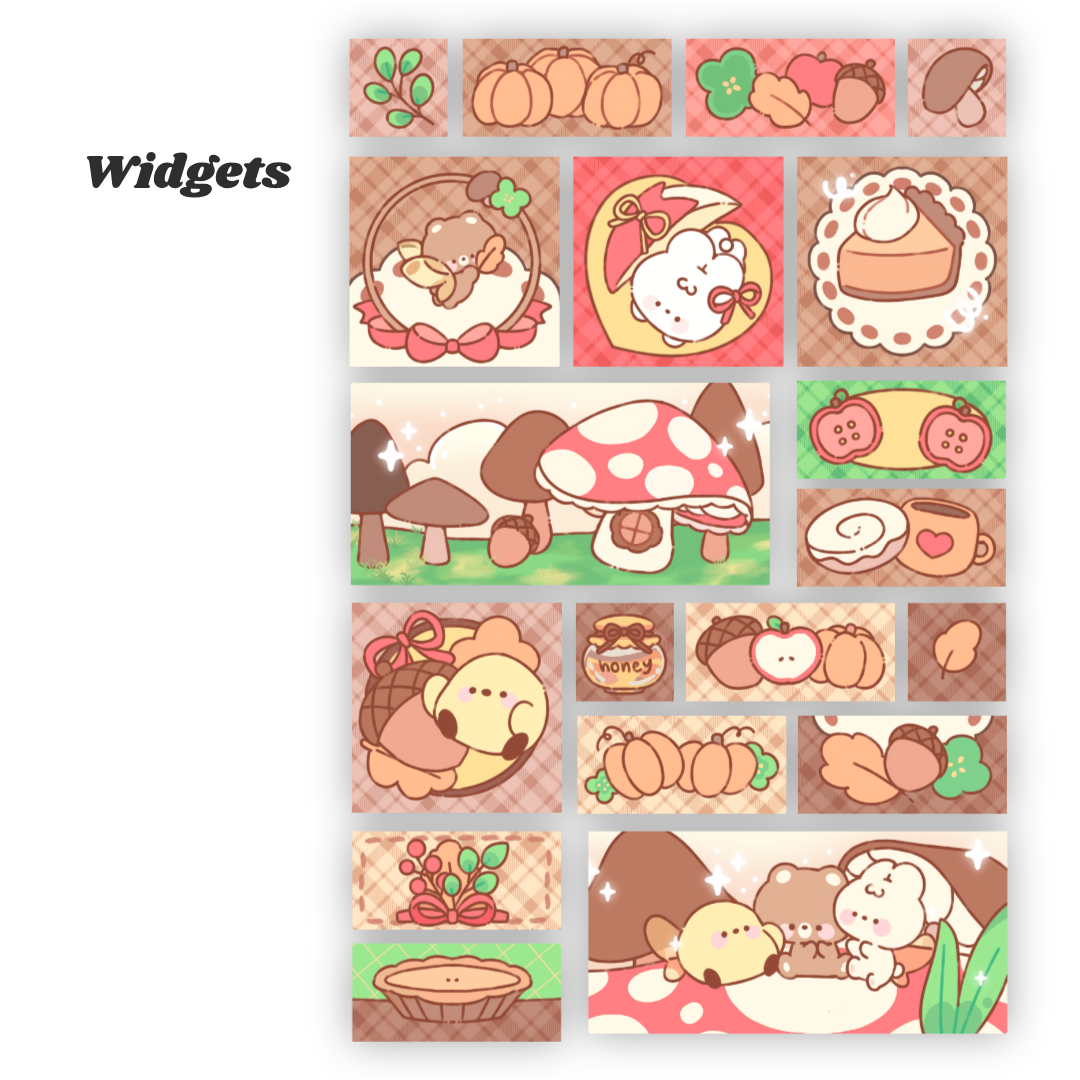 Autumn Cottage Fairy Digital Wallpaper + Icon Set