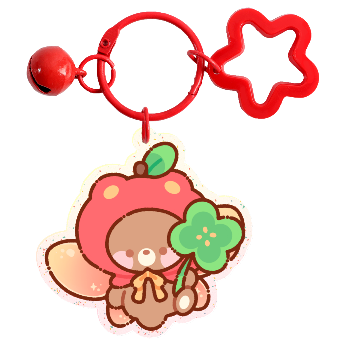 Apple Bear Colored Edge Acrylic Keychain