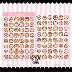beary bakery mini icon sticker sheet