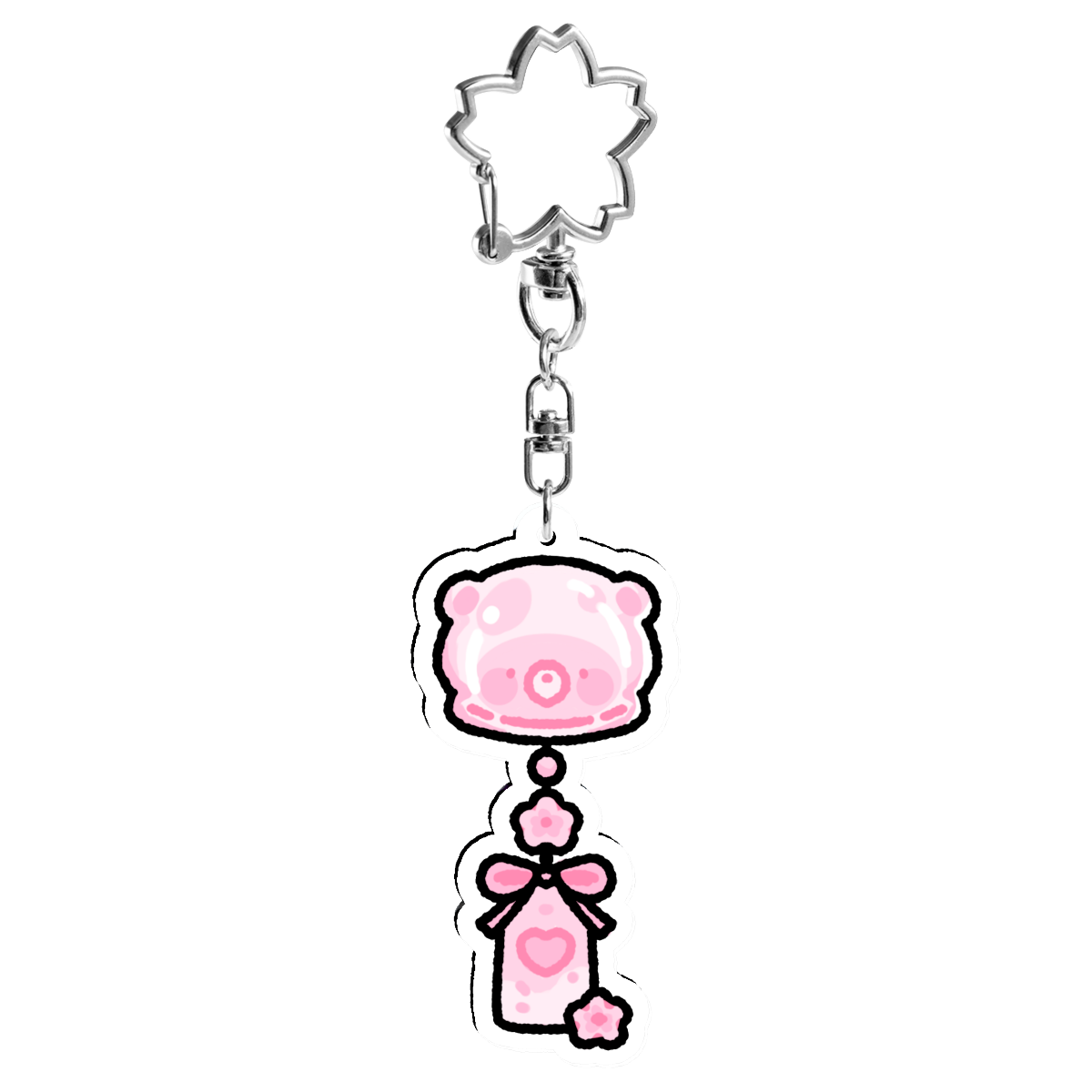 Sakura Bear Wind Chime Keychain
