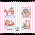 set of 4 christmas stickers