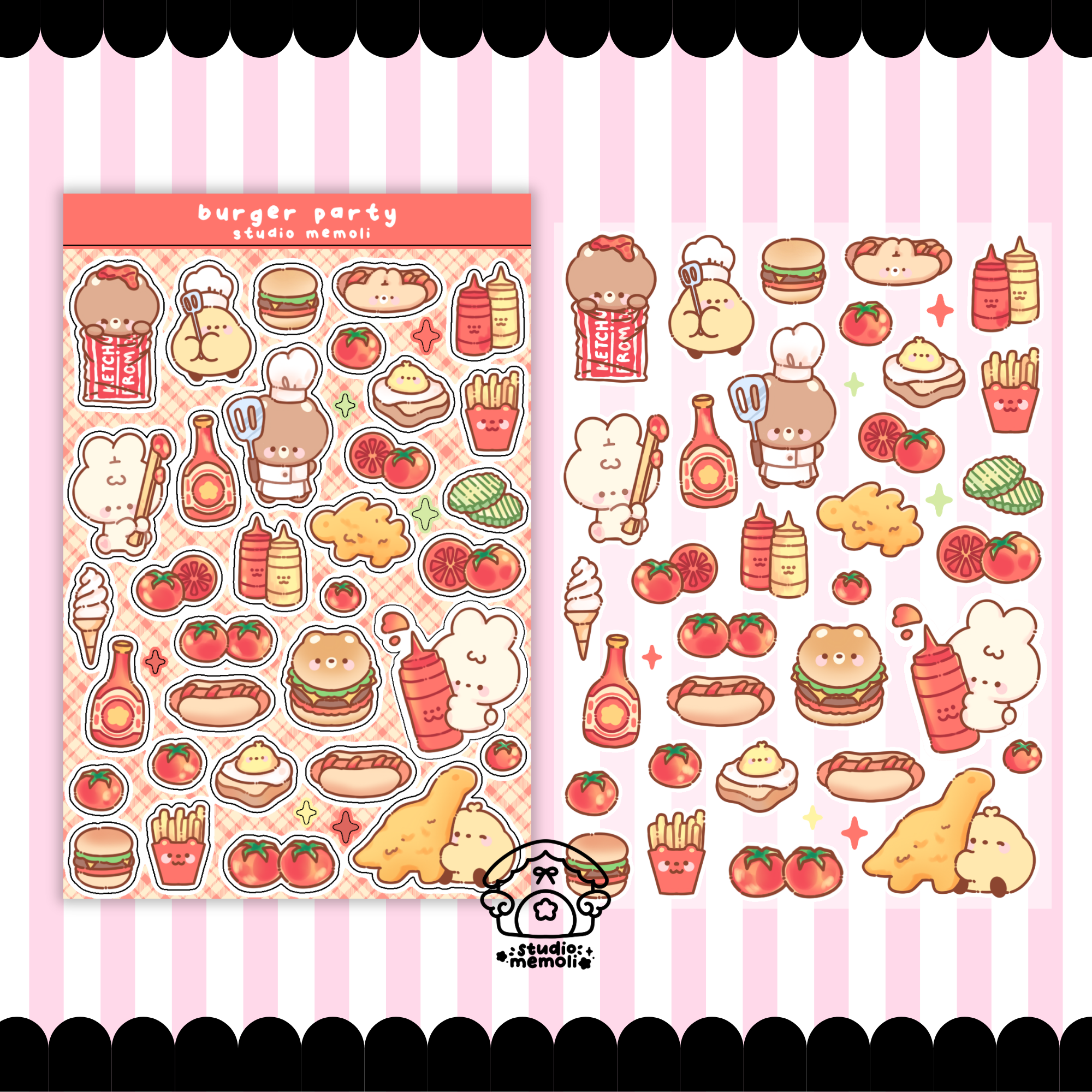 burger party sticker sheet