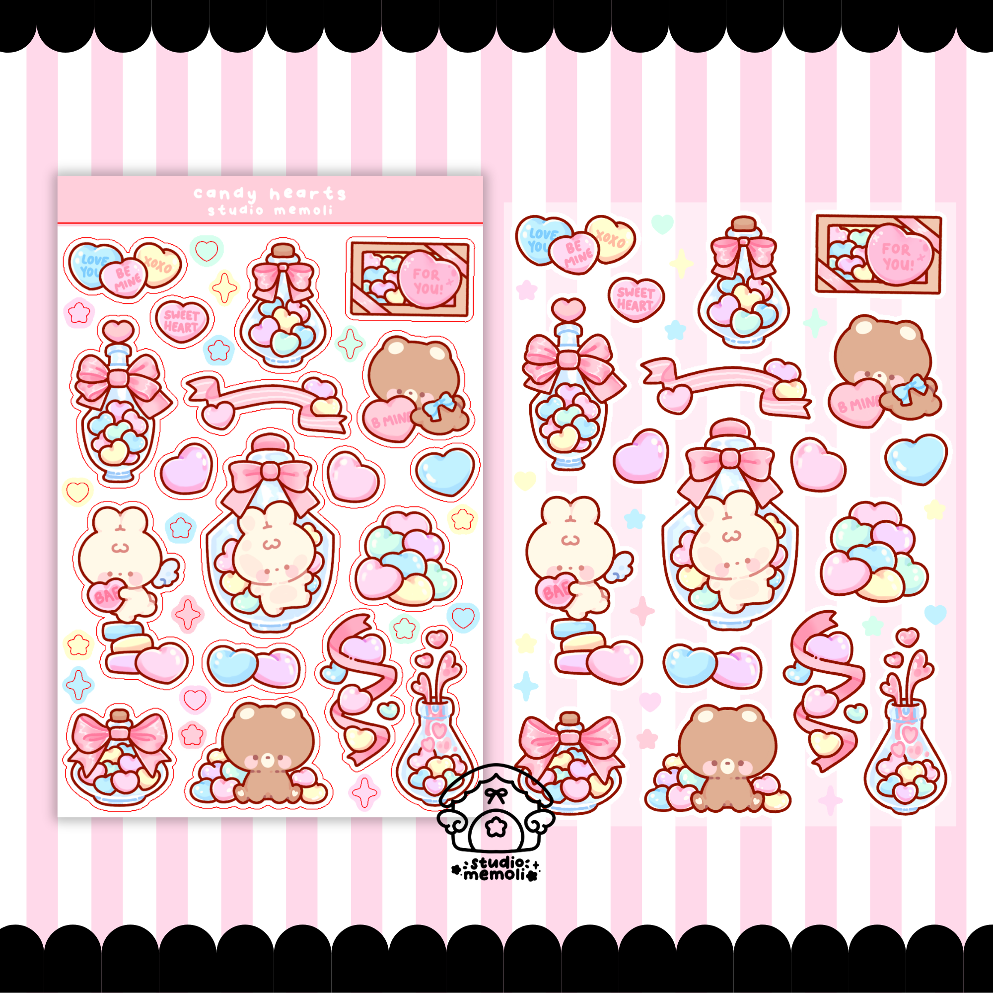 candy hearts sticker sheet