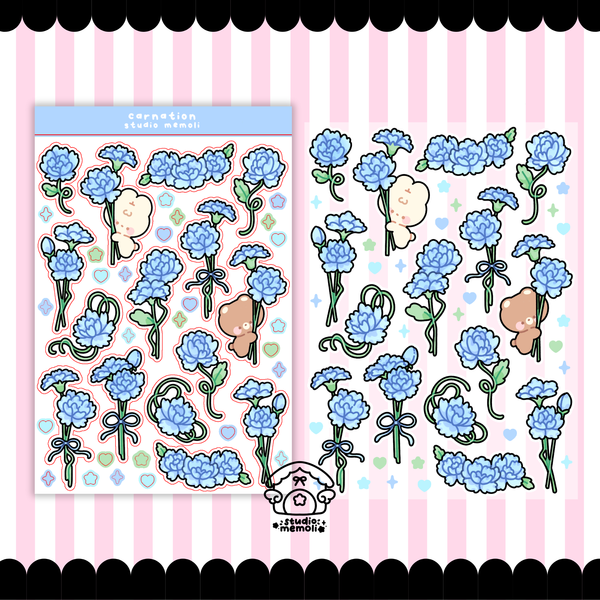 carnation sticker sheet