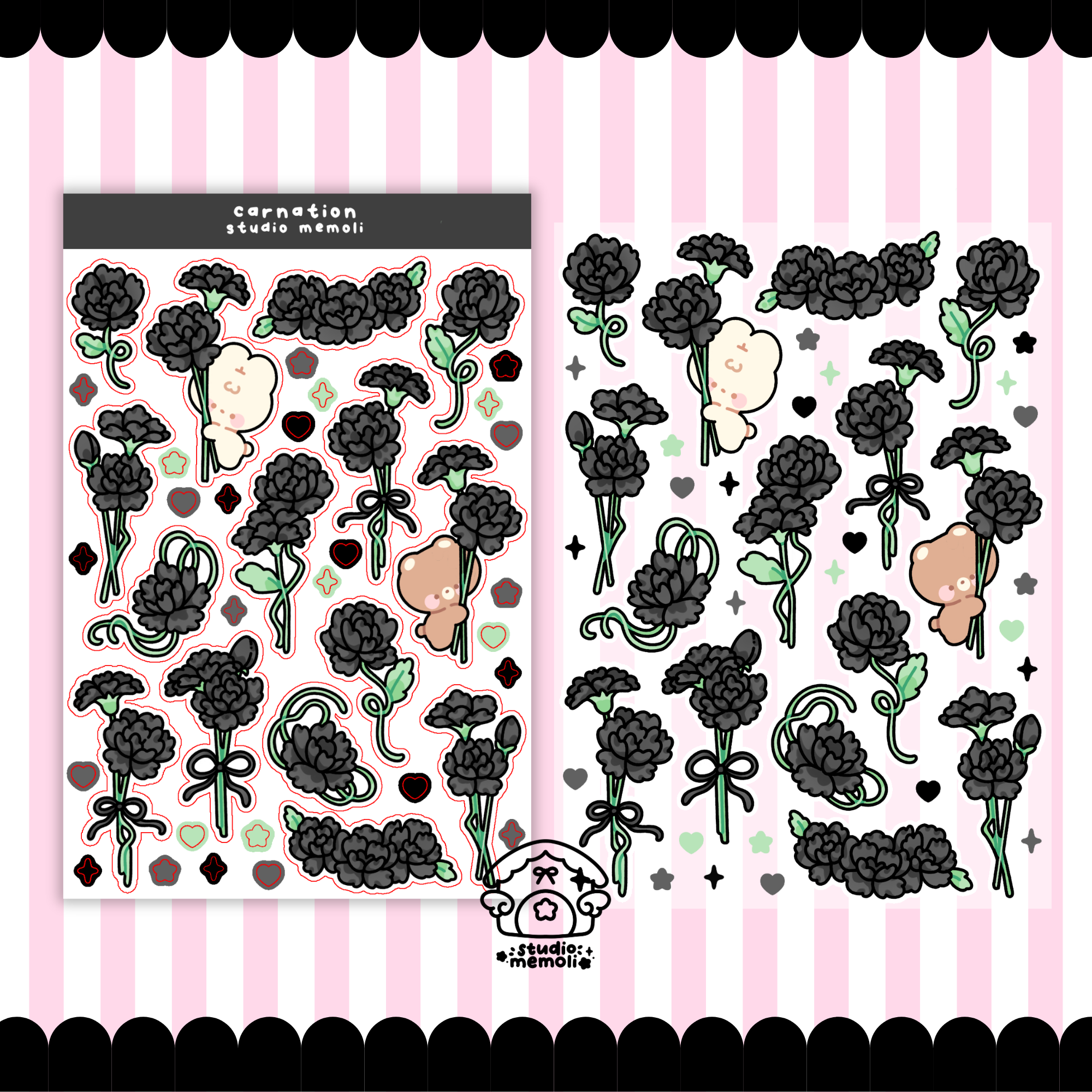 carnation sticker sheet