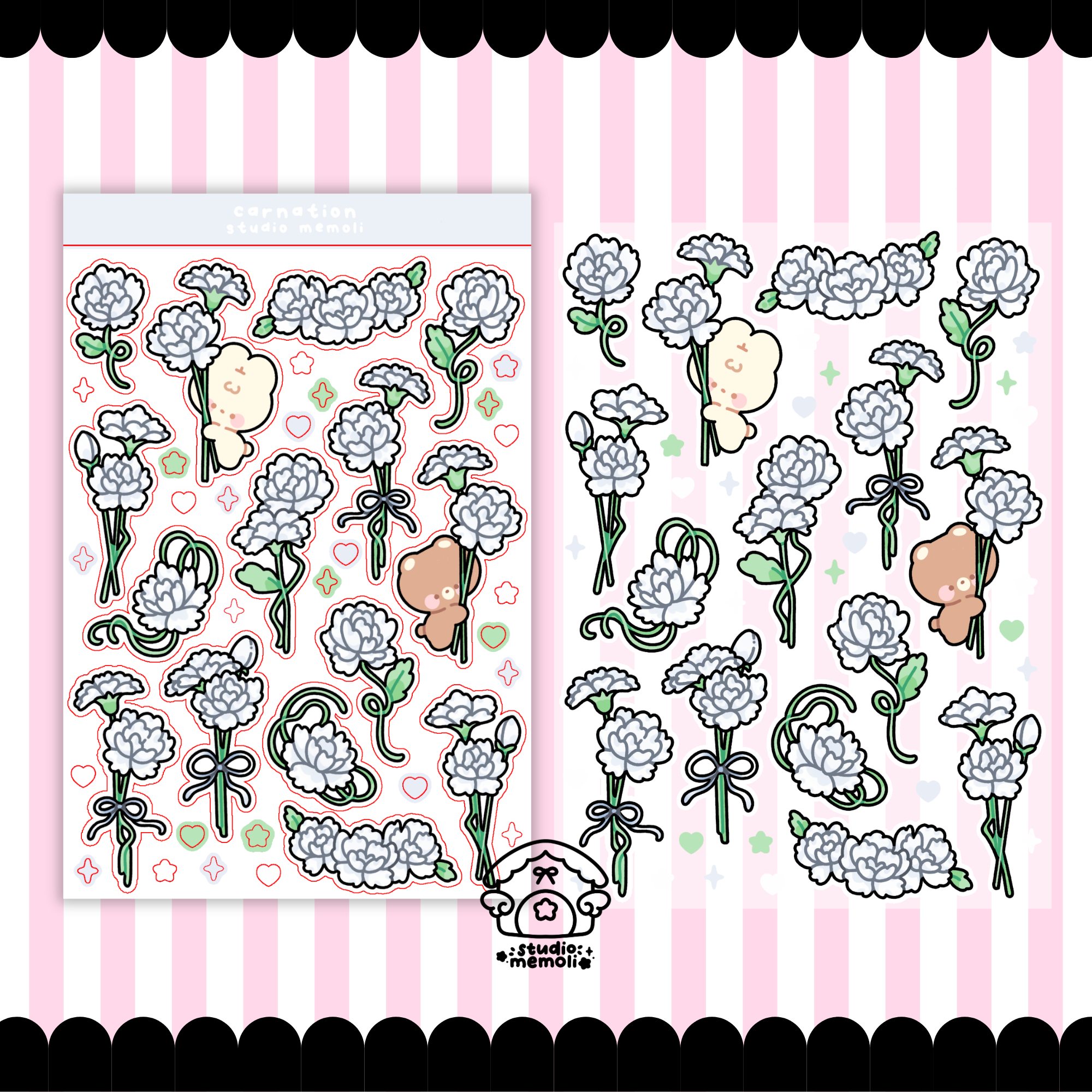 carnation sticker sheet
