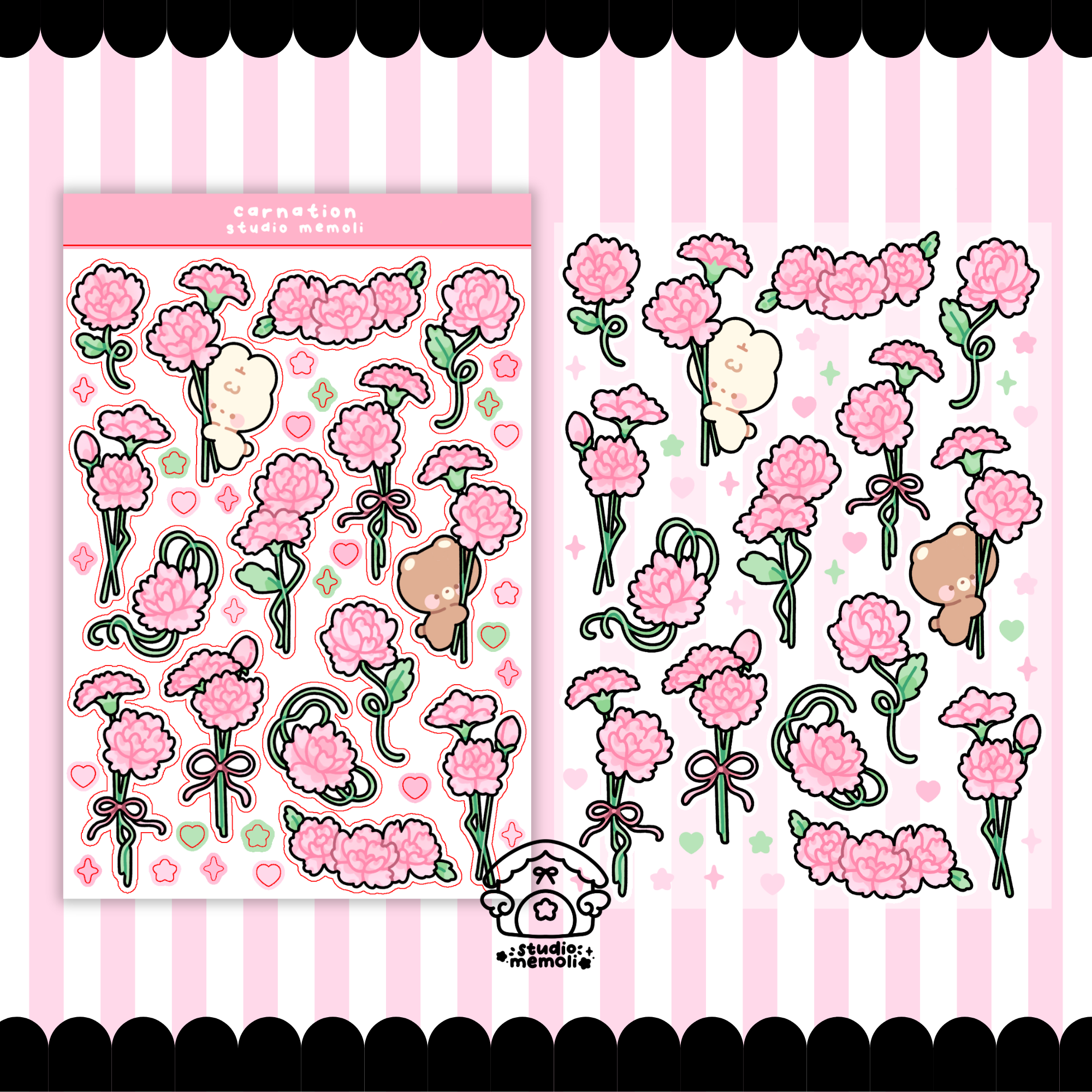 carnation sticker sheet