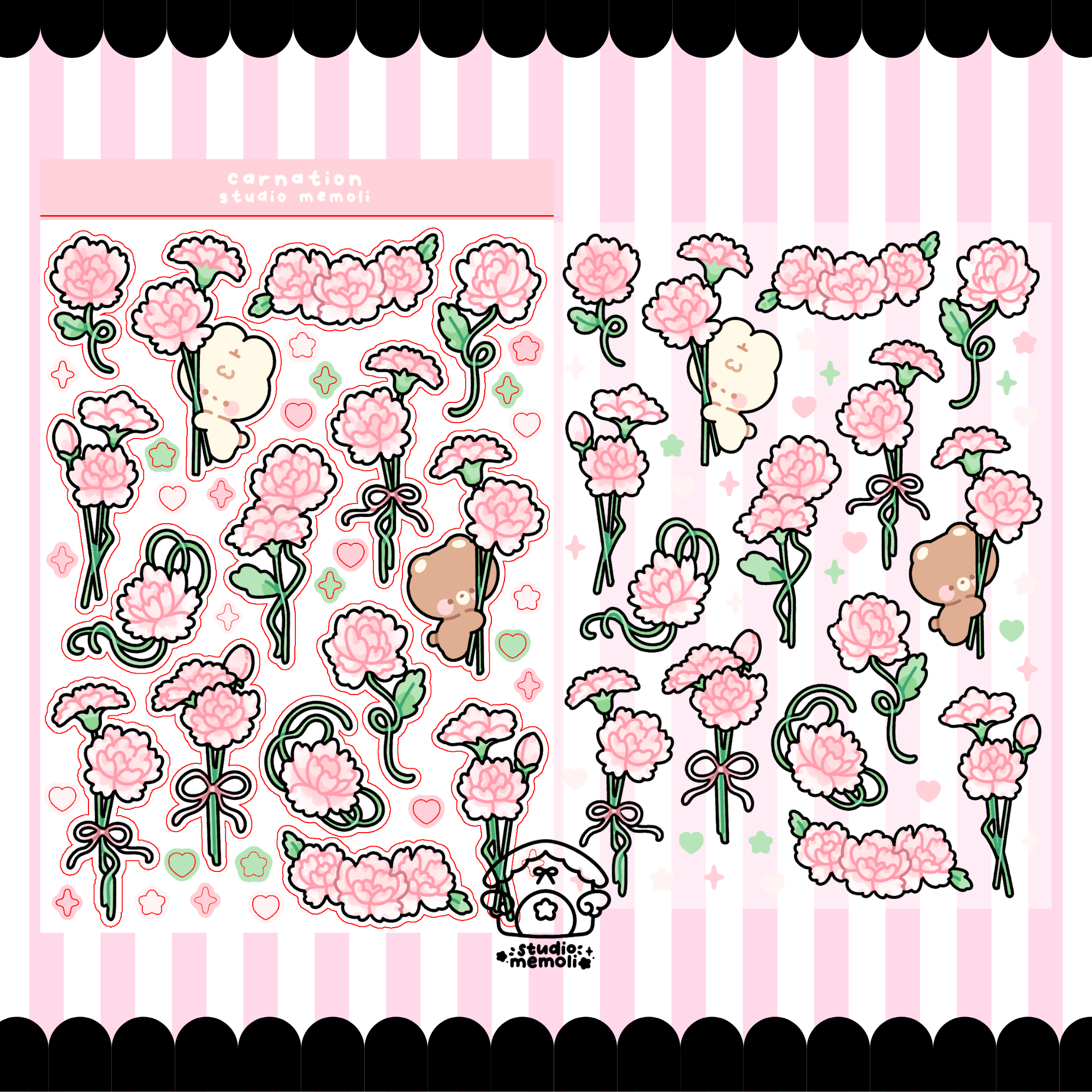 carnation sticker sheet