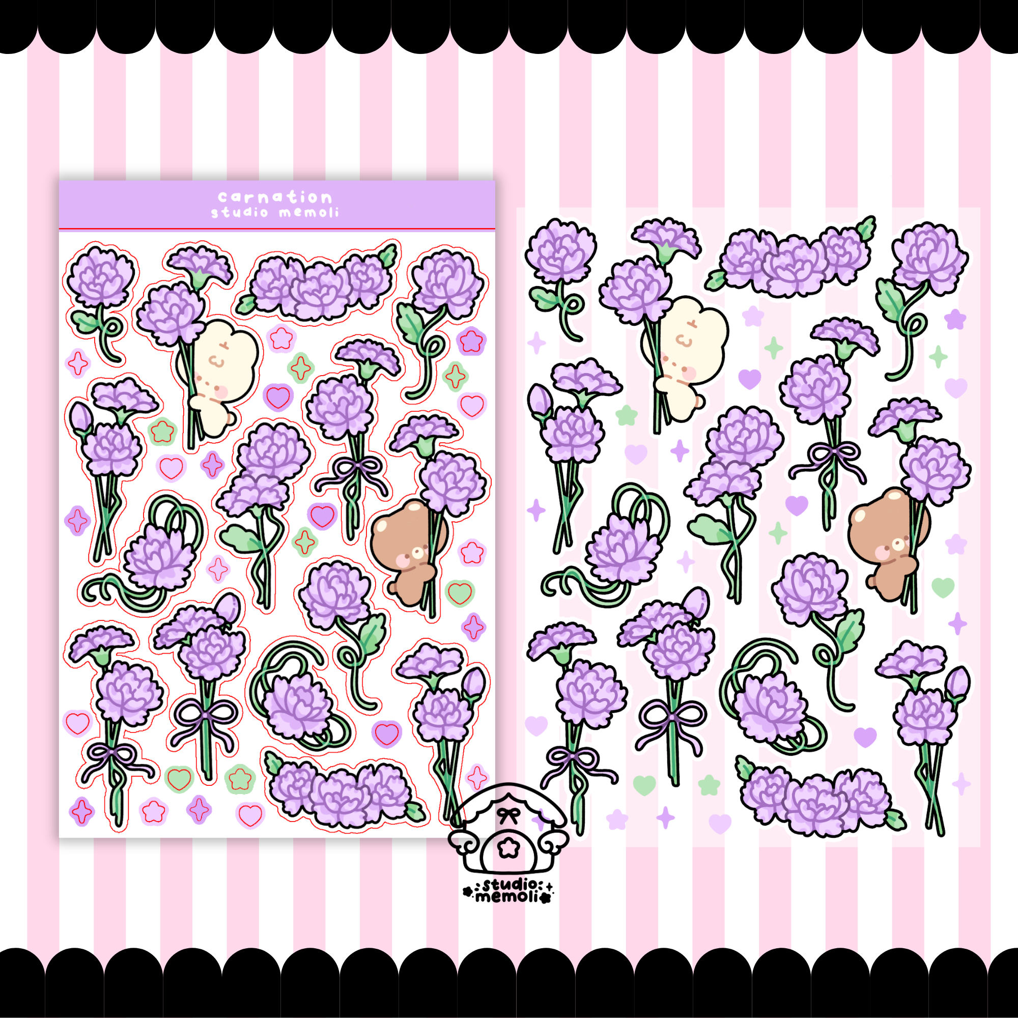 carnation sticker sheet