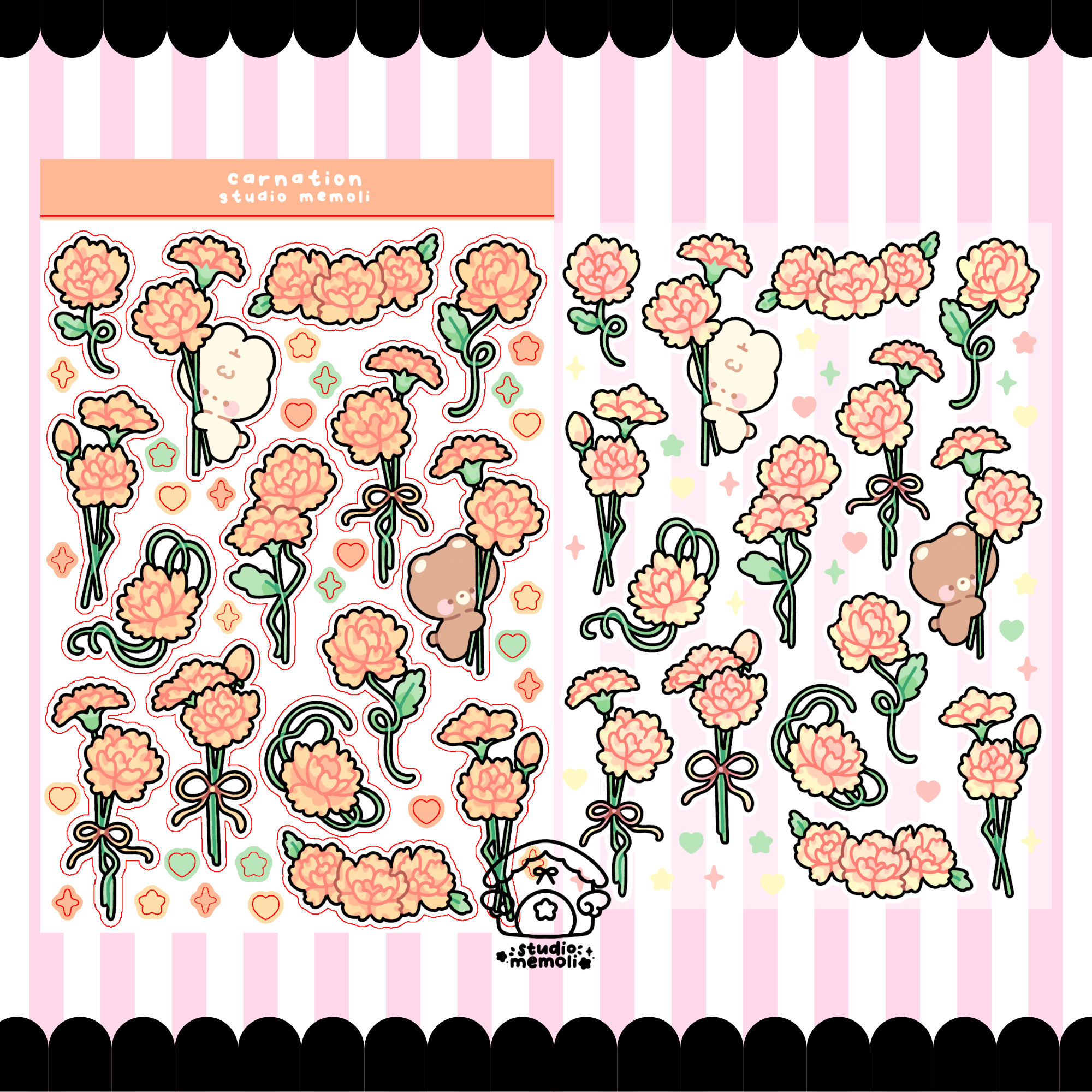 carnation sticker sheet