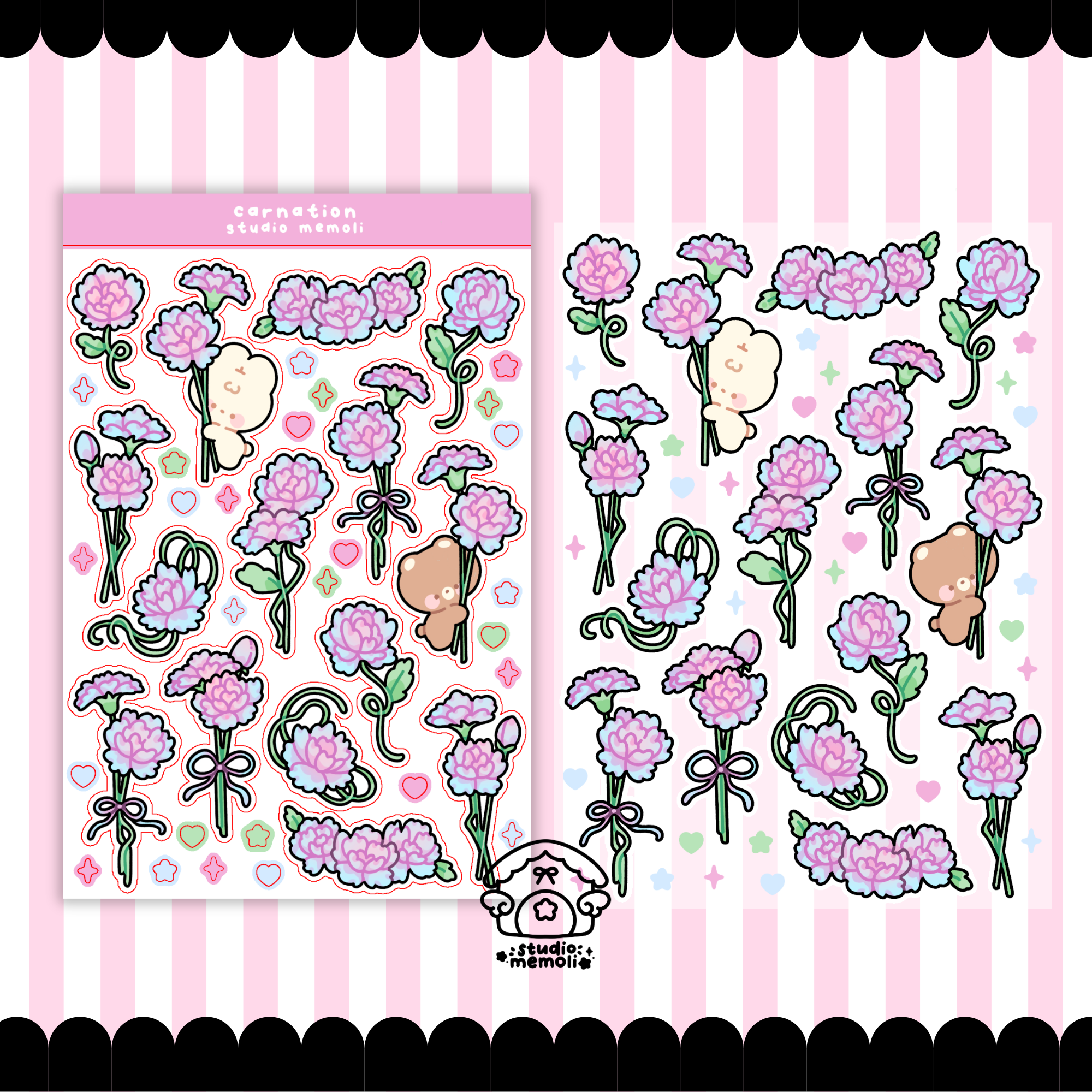 carnation sticker sheet