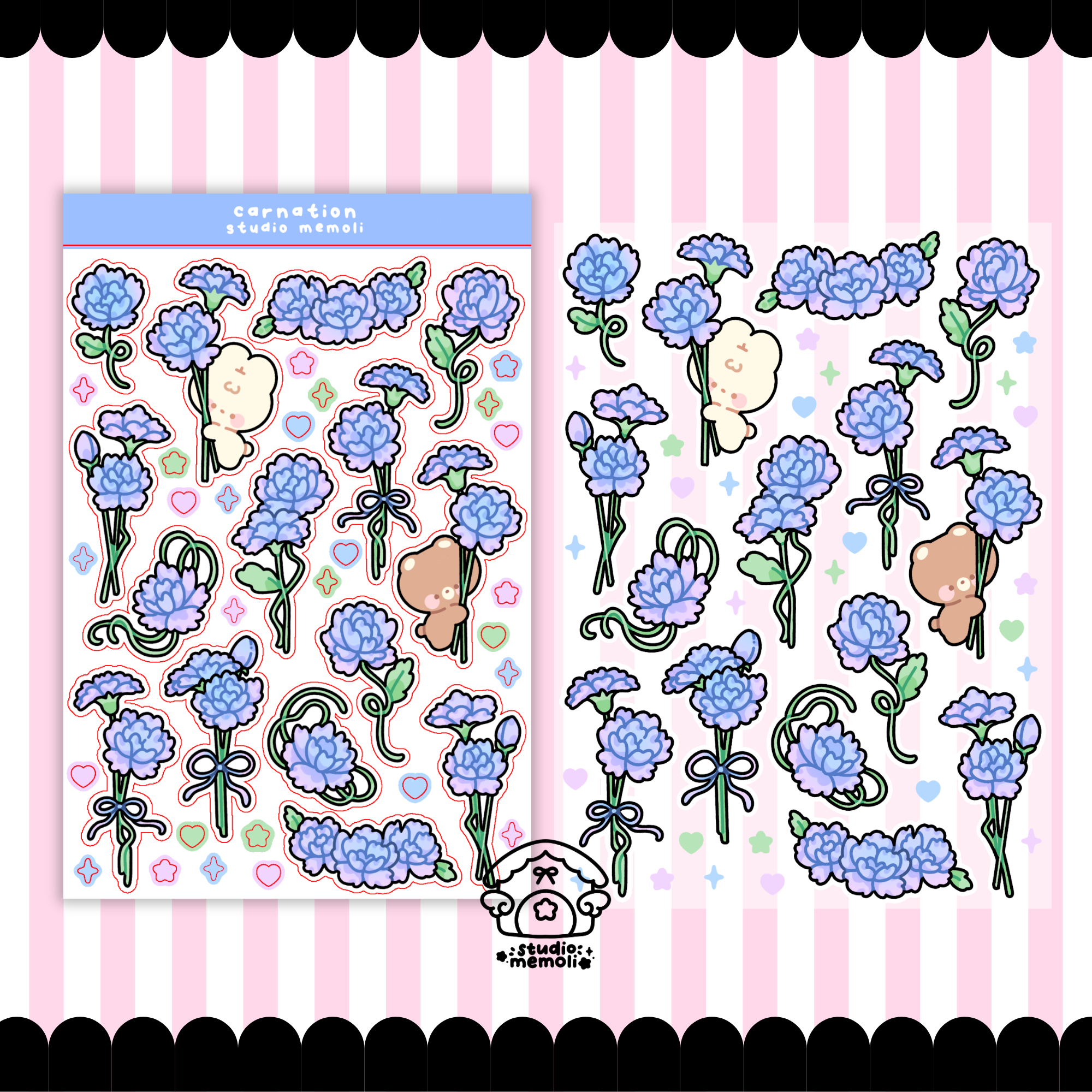 carnation sticker sheet