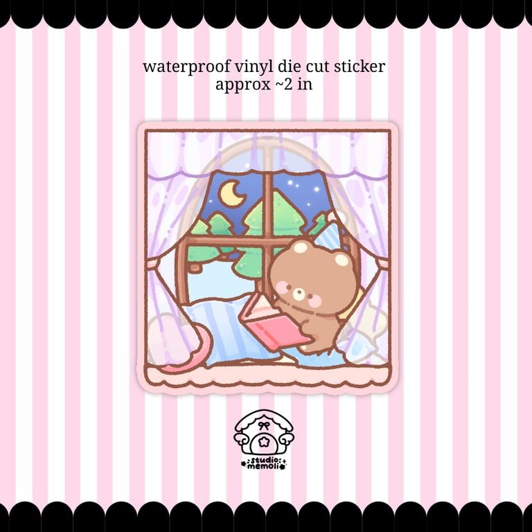 cozy book nook vinyl sticker
