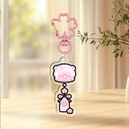 sakura bear wind chime charm