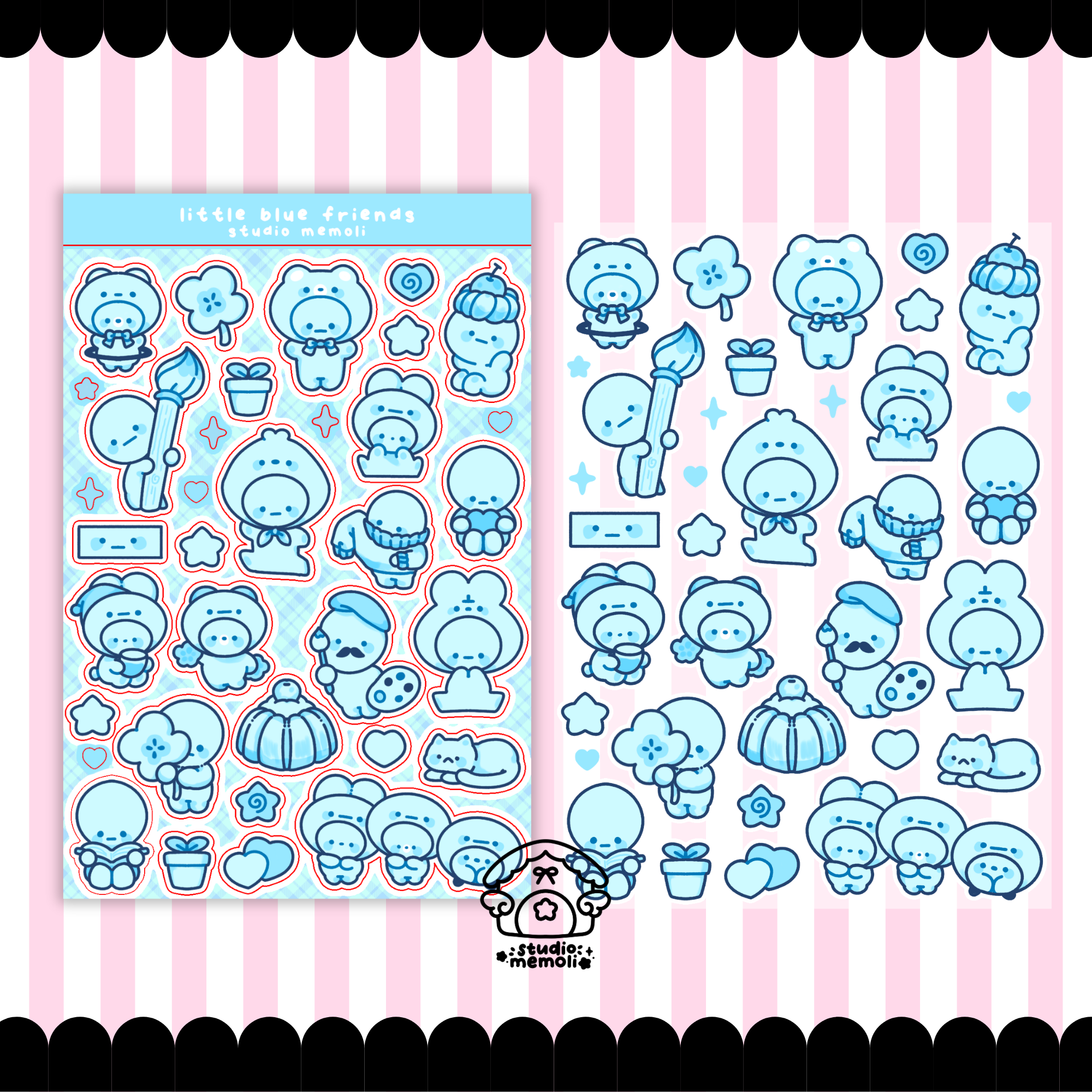 little colorful friends sticker sheet