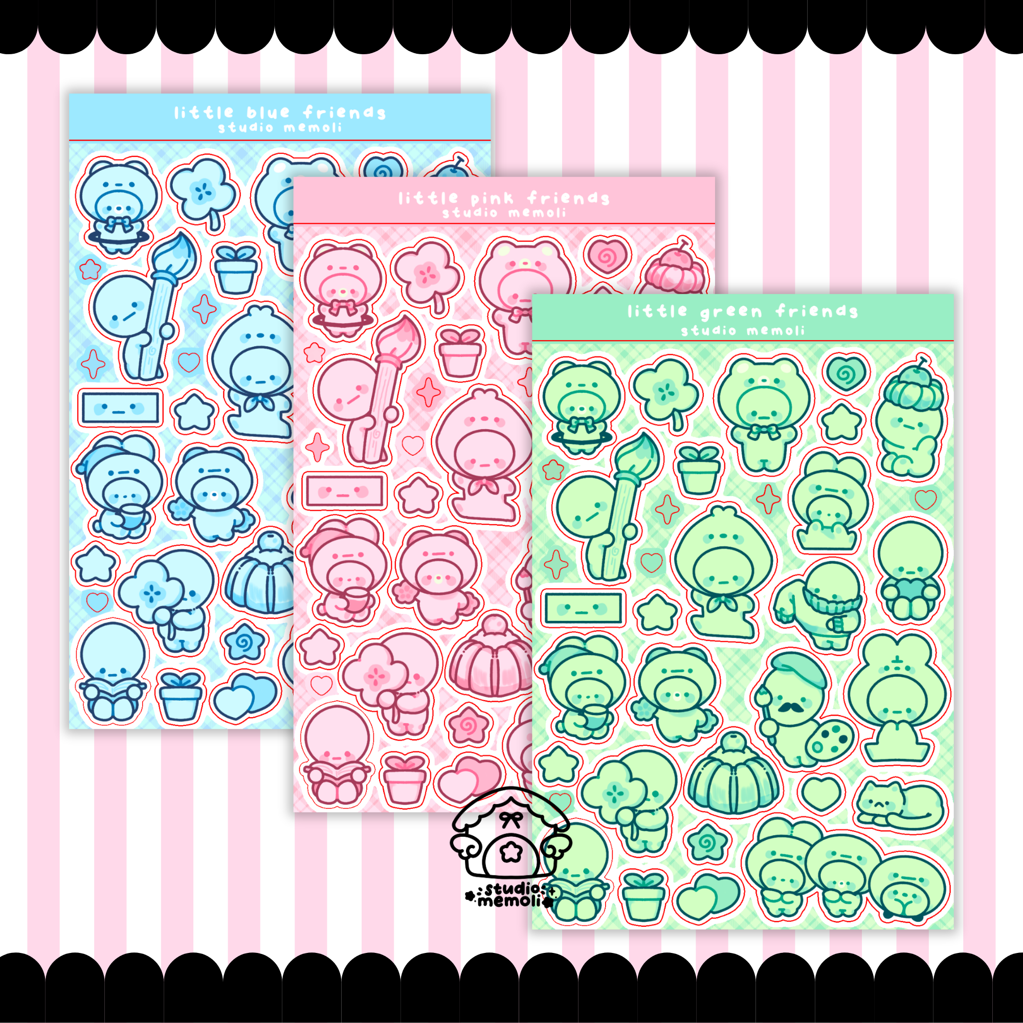 little colorful friends sticker sheet