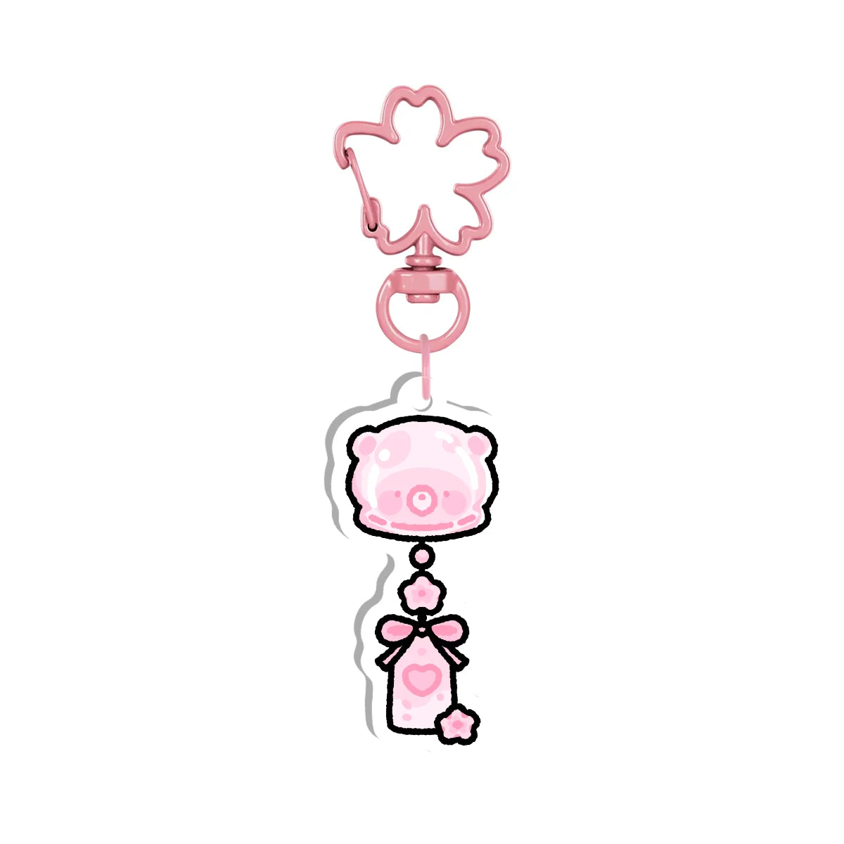 sakura bear wind chime charm