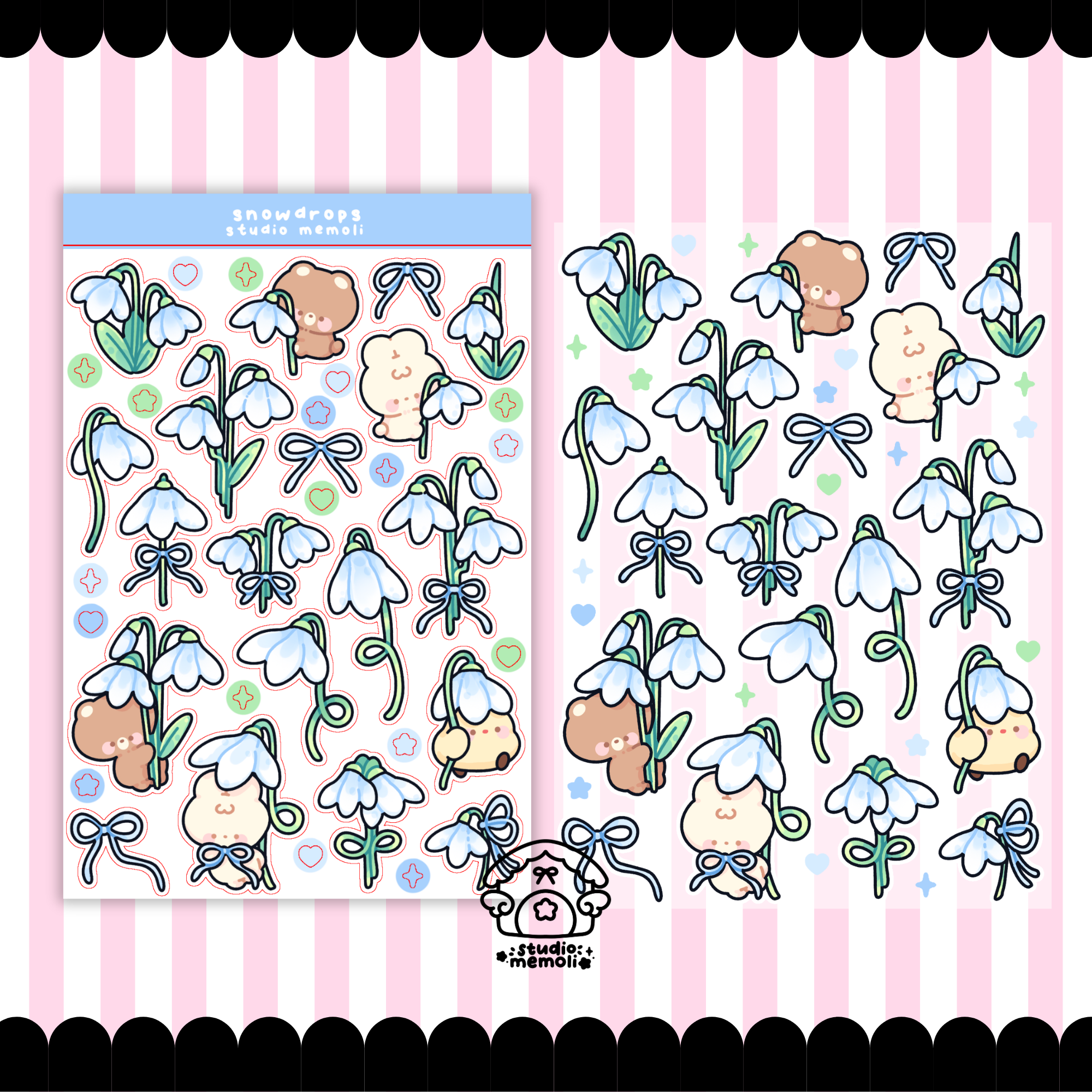 snow drops sticker sheet
