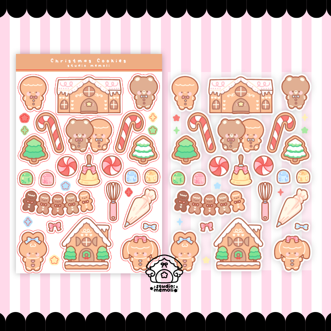 Christmas cookies sticker sheet