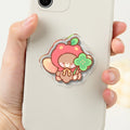 Apple Bear Holding Clover Acrylic Phone Holder - 1.96"(50mm), Clear