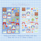 blue christmas sticker sheet