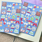 blue christmas sticker sheet
