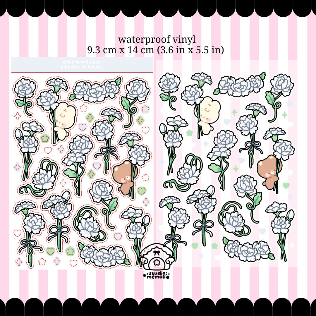 carnation sticker sheet