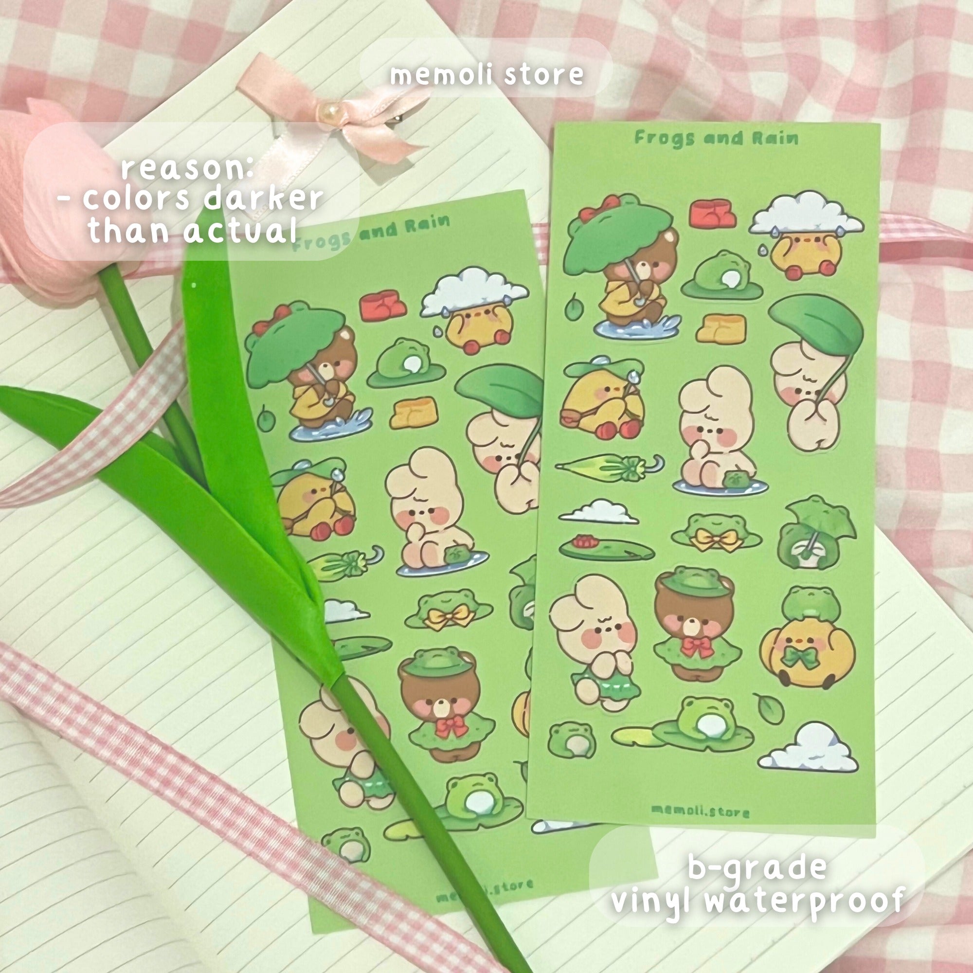 frogs & rain (b-grade) sticker sheet