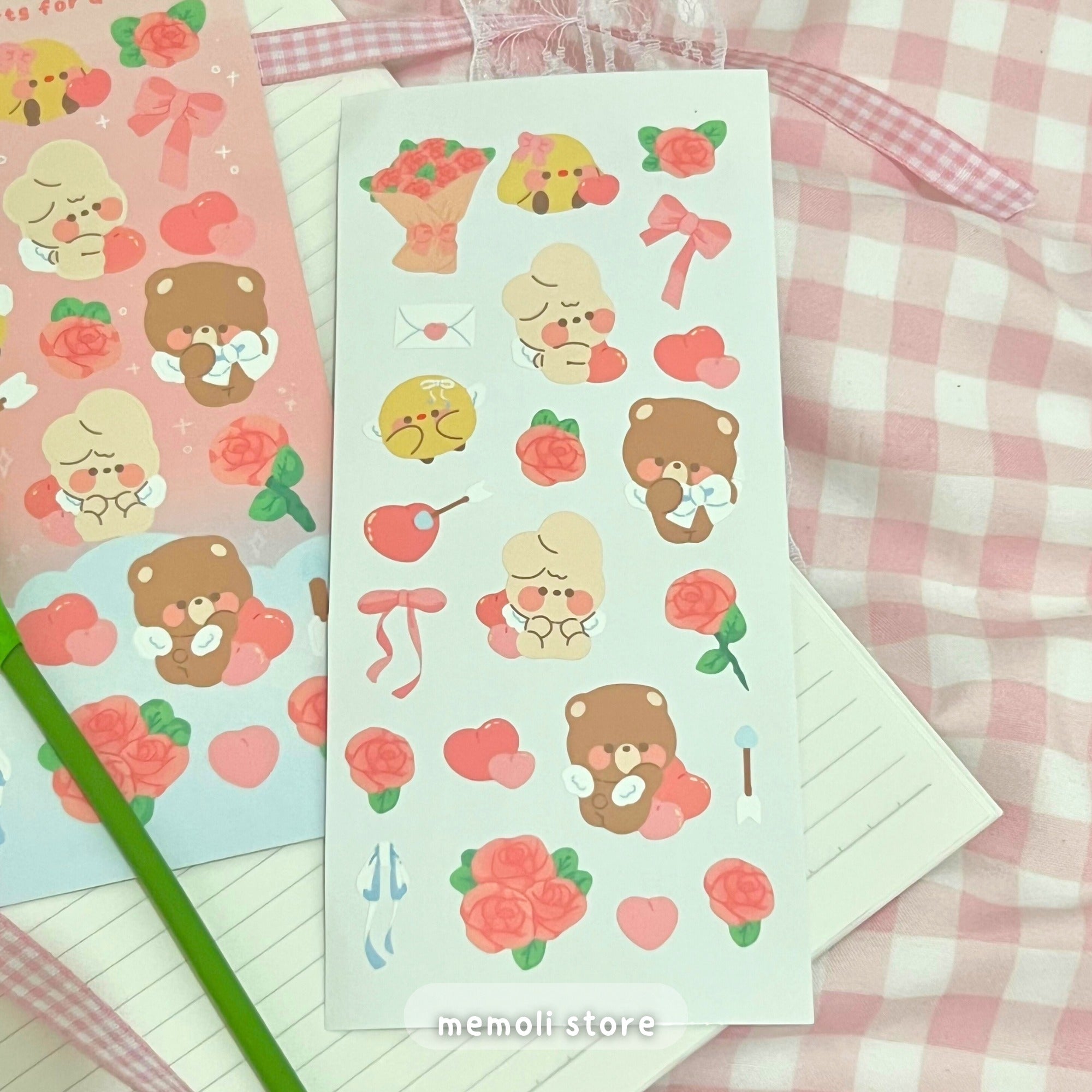 hearts for you sticker sheet