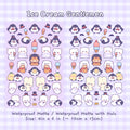 ice cream gentlemen sticker sheet