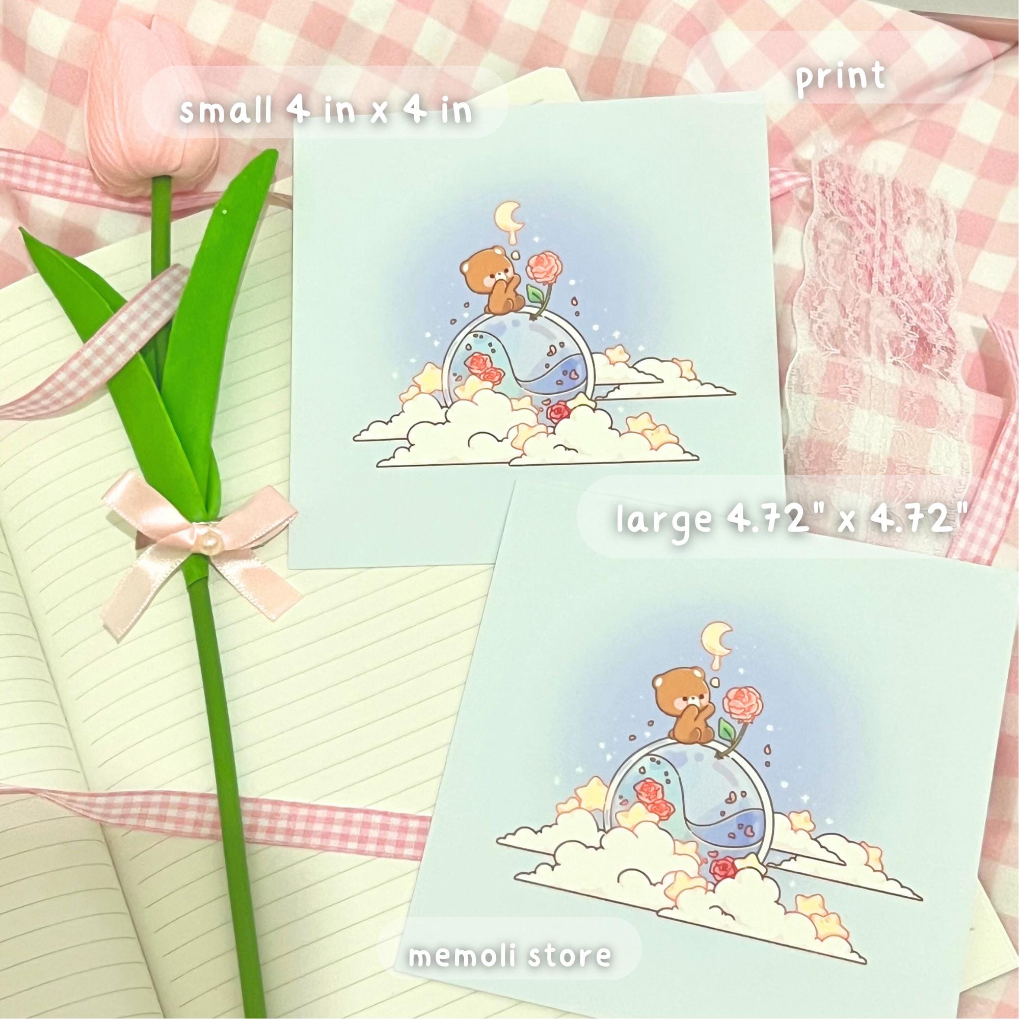 Glass Planet | Square Art Prints| Kawaii Wall Decor| Small 4"x4" Cute Print