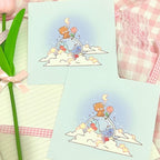 Glass Planet | Square Art Prints| Kawaii Wall Decor| Small 4"x4" Cute Print