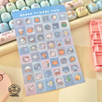 ocean friends mini icon sticker sheet