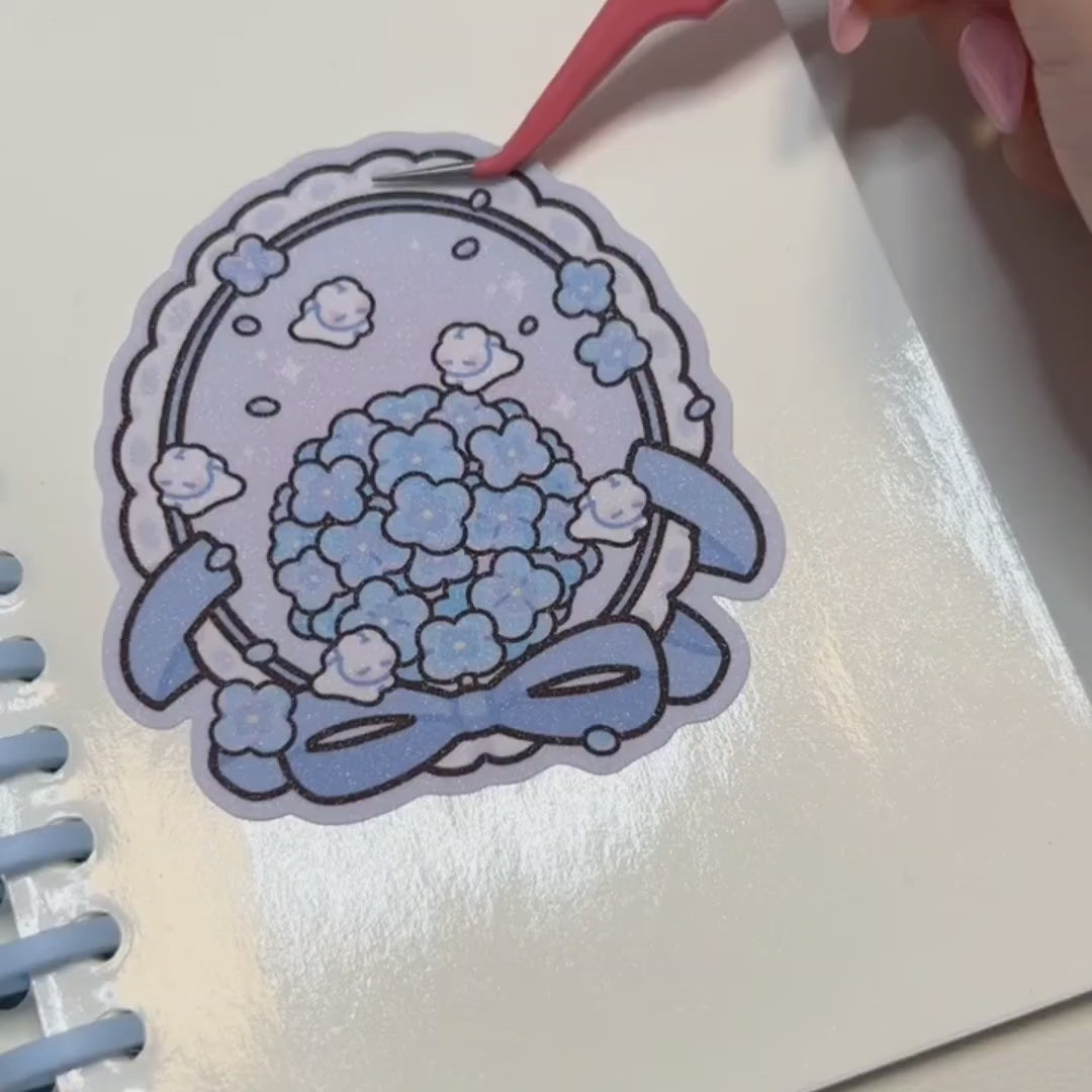 hiding in hydrangea sticker book