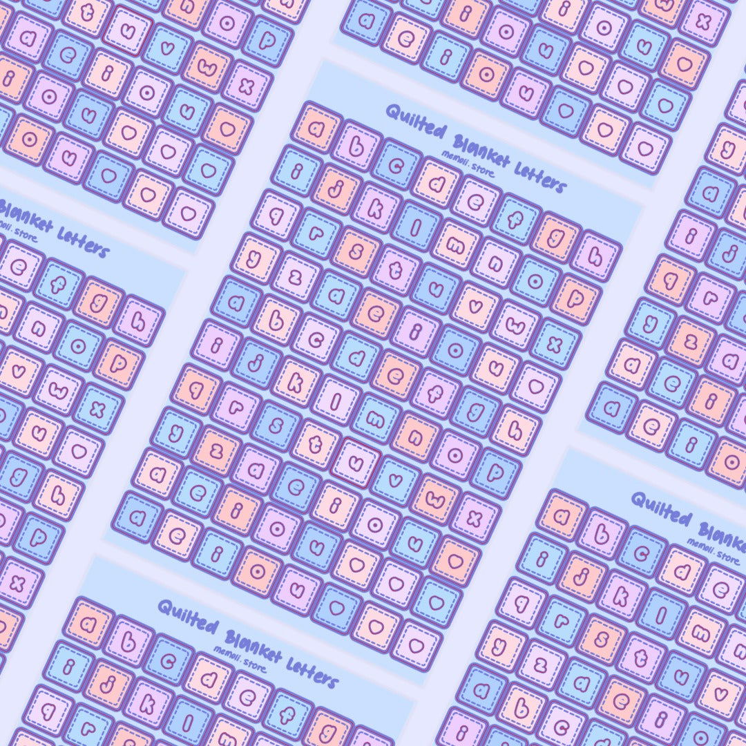quilted letters sticker sheet