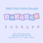 quilted letters sticker sheet