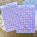quilted letters sticker sheet