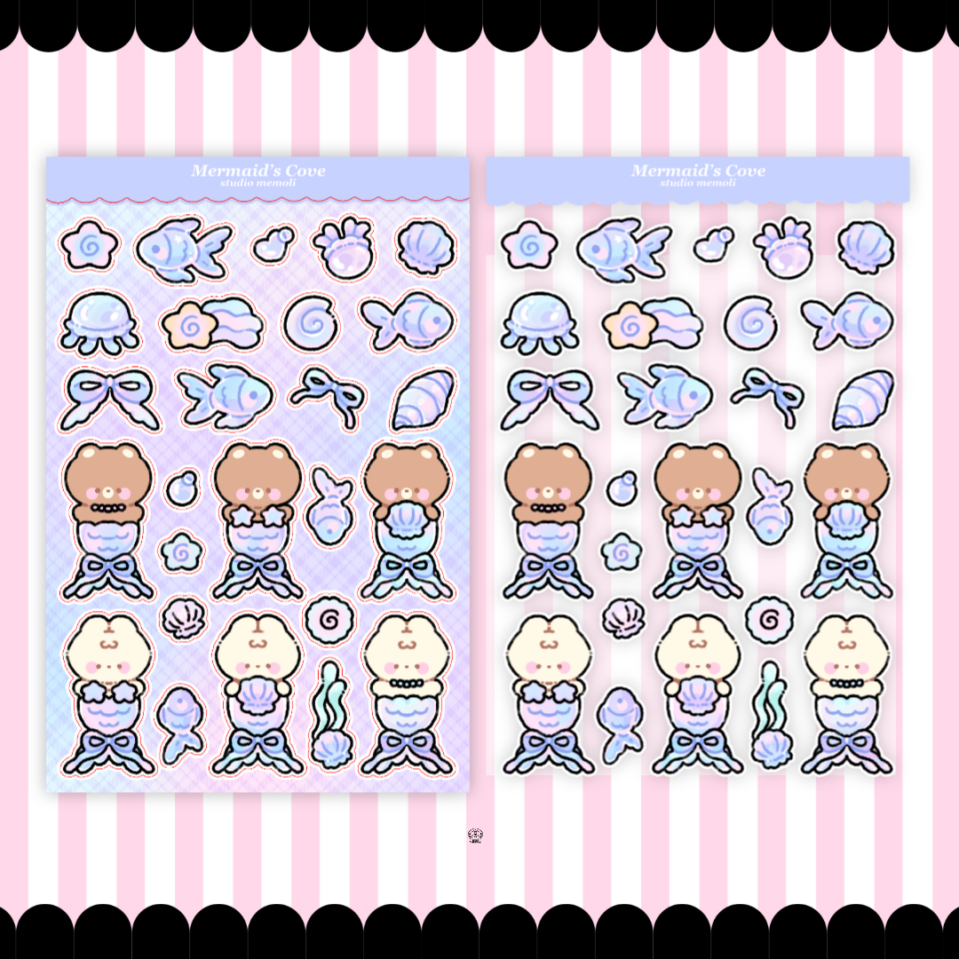 mermaid cove sticker sheet